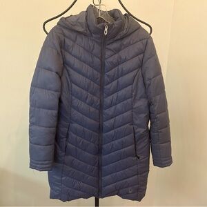 SPYDER Blue Knee Length Quilted Coat M